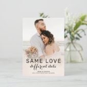 Faire-part de report de mariage avec photo et call (Debout devant)