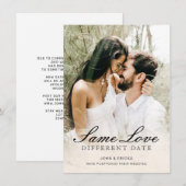 Faire-Part de Report de Mariage Écriture Chic (Devant / Derrière)