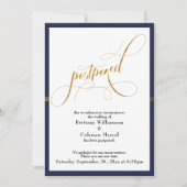 Faire-part de report de mariage élégant avec rayur (Devant)