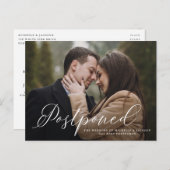 Faire-part de report de mariage en calligraphie él (Devant / Derrière)