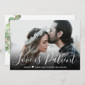 Faire-part de report de mariage : L'amour est pati (Devant / Derrière)