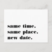 Faire-part de report de mariage moderne | Noir (Devant)