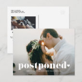 Faire-part de report de mariage photo typographie (Devant / Derrière)