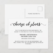 Faire-part de report de mariage simple annulation (Devant / Derrière)