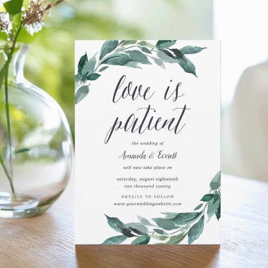 Faire-part de report Mariage de Foliage abondant