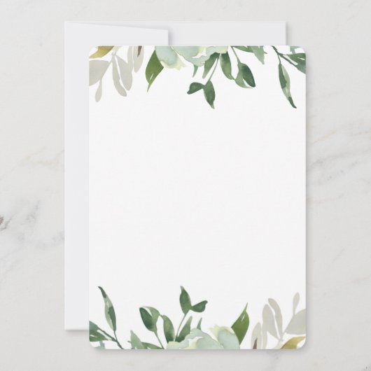 Faire-part de report Mariage de verdure chic (Dos)