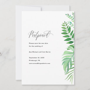 Faire-part de report Mariage de verdure simple