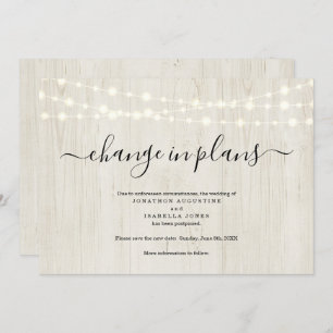 Faire-part de report Mariage rustique