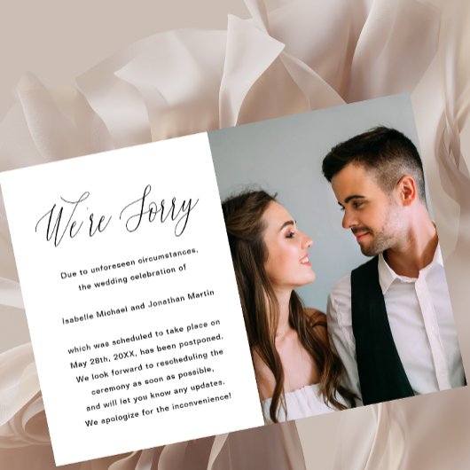 Faire-part de report simple Mariage photo