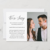 Faire-part de report simple Mariage photo (Devant)