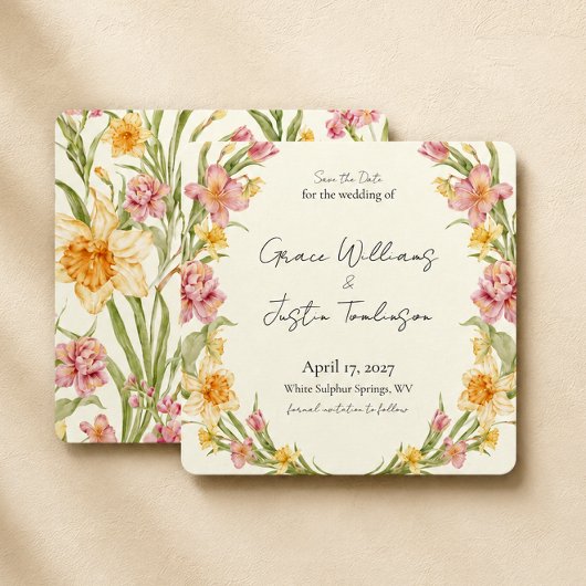 Faire-part de réservation de date Jardin de florai