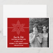 Faire-part de réservation de date Sweet Snowflake, (Devant / Derrière)