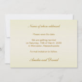 Faire-part de réservation de roses blanches-crème  (Dos)