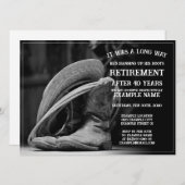 Faire-part de retraite avec casquette cowboy et bo (Devant / Derrière)