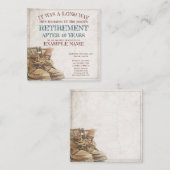 Faire-part de retraite avec de vieilles bottes (Devant / Derrière)