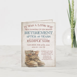 Faire-part de retraite avec de vieilles bottes