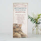 Faire-part de retraite avec de vieilles bottes (Debout devant)