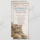 Faire-part de retraite avec de vieilles bottes (Devant / Derrière)