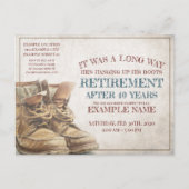 Faire-part de retraite avec de vieilles bottes (Devant)