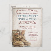 Faire-part de retraite avec de vieilles bottes (Devant / Derrière)