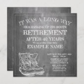 Faire-part de retraite avec de vieilles bottes V3. (Devant / Derrière)