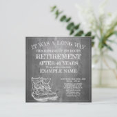 Faire-part de retraite avec de vieilles bottes V3. (Debout devant)