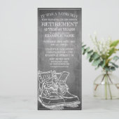 Faire-part de retraite avec de vieilles bottes V3. (Debout devant)