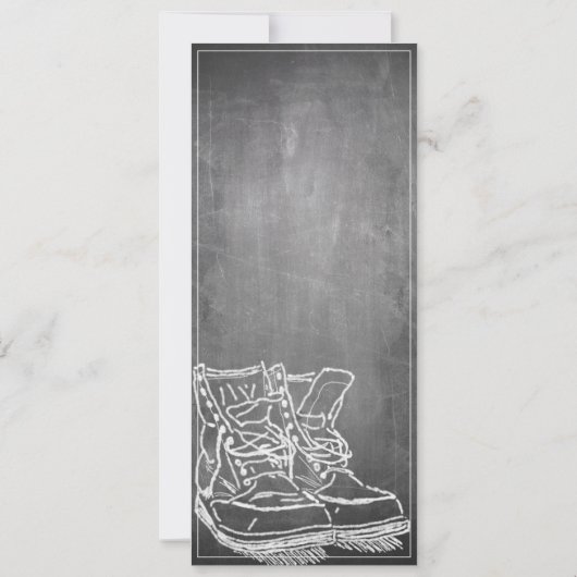 Faire-part de retraite avec de vieilles bottes V3. (Dos)