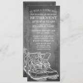 Faire-part de retraite avec de vieilles bottes V3. (Devant / Derrière)