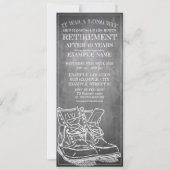 Faire-part de retraite avec de vieilles bottes V3. (Devant)