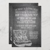 Faire-part de retraite avec de vieilles bottes V3. (Devant / Derrière)