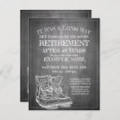 Faire-part de retraite avec de vieilles bottes V3. (Devant / Derrière)