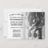 Faire-part de retraite avec vieilles éperons (Devant)