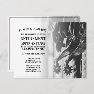 Faire-part de retraite avec vieilles éperons