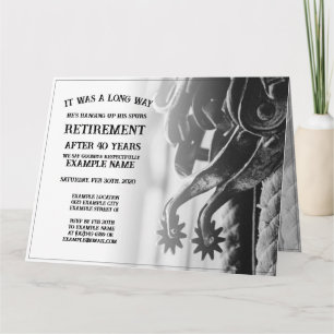 Faire-part de retraite avec vieilles éperons