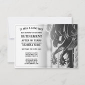 Faire-part de retraite avec vieilles éperons (Devant)