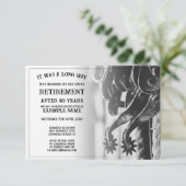 Faire-part de retraite avec vieilles éperons (Debout devant)