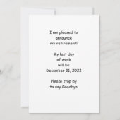 Faire-part de retraite, Chemin de fer jaune (Dos)