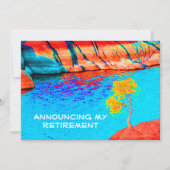 Faire-part de retraite Colorful Mountain/LakeTree (Devant)