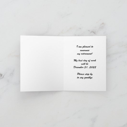 Faire-part de retraite, Train Jaune (Intérieur)