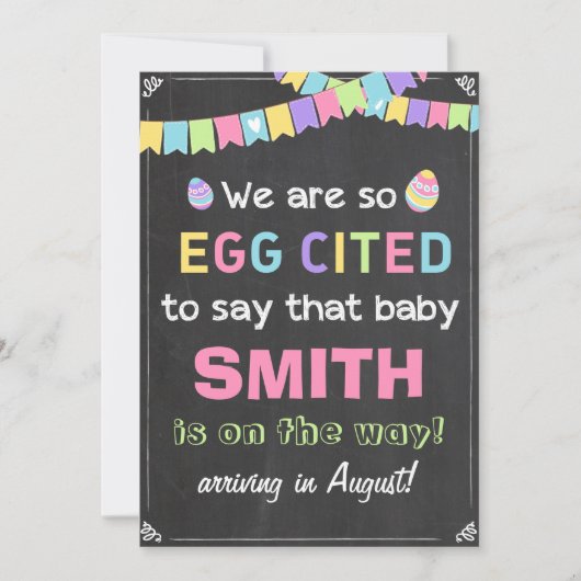 Faire-part de révélation de grossesse de Pâques (Devant)