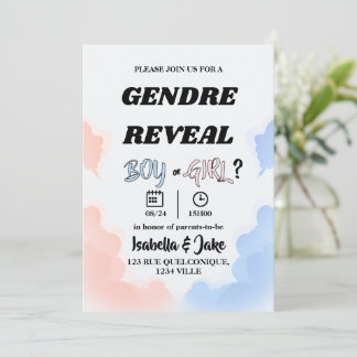 Faire-part de Révélation du Sexe Garçon ou Fille N