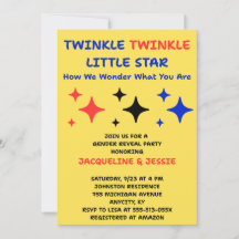 Faire-Part de Révélation du Sexe 'Twinkle Twinkle