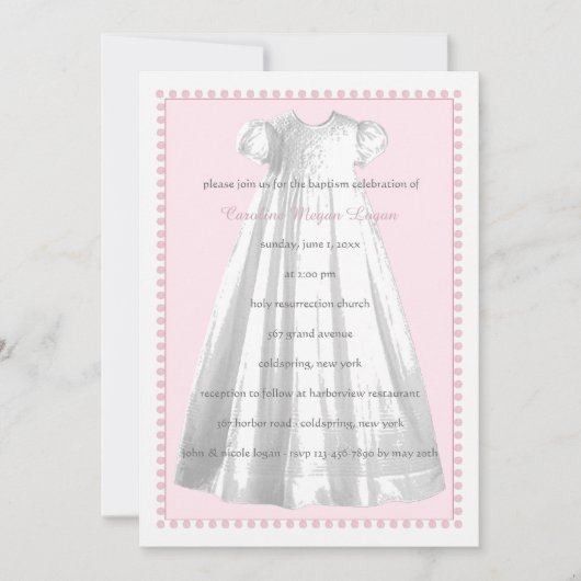 Faire-part de robe de baptême (Devant)