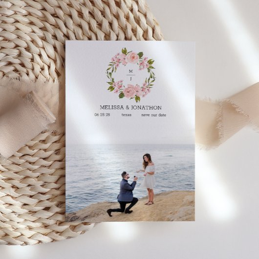 Faire-part de roses roses blush Image florale