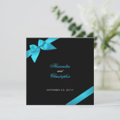 Faire-part de ruban turquoise (Debout devant)
