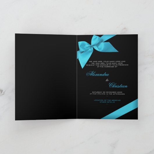 Faire-part de ruban Turquoise (Intérieur)