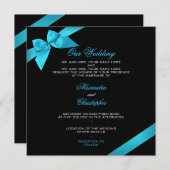 Faire-part de ruban Turquoise 2 (Devant / Derrière)