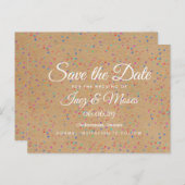 Faire-part de Rustic Kraft Rainbow Confetti (Devant / Derrière)