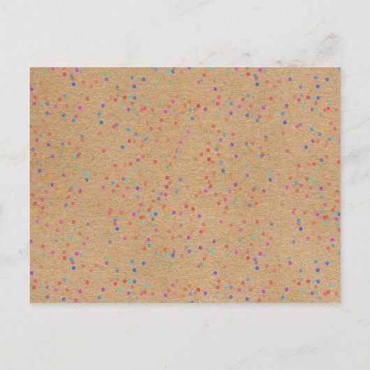 Faire-part de Rustic Kraft Rainbow Confetti (Dos)